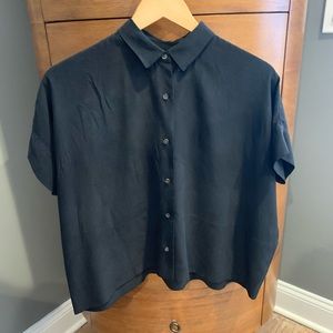 Everlane Silk Short Sleeve Square Shirt